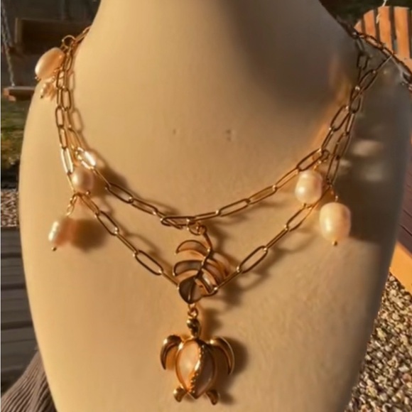 Tropical Summer Jewelry Gold Leaf - Picture 4 of 4
